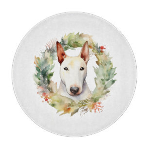 Bull Terrier Weihnachtsmann Schneidebrett