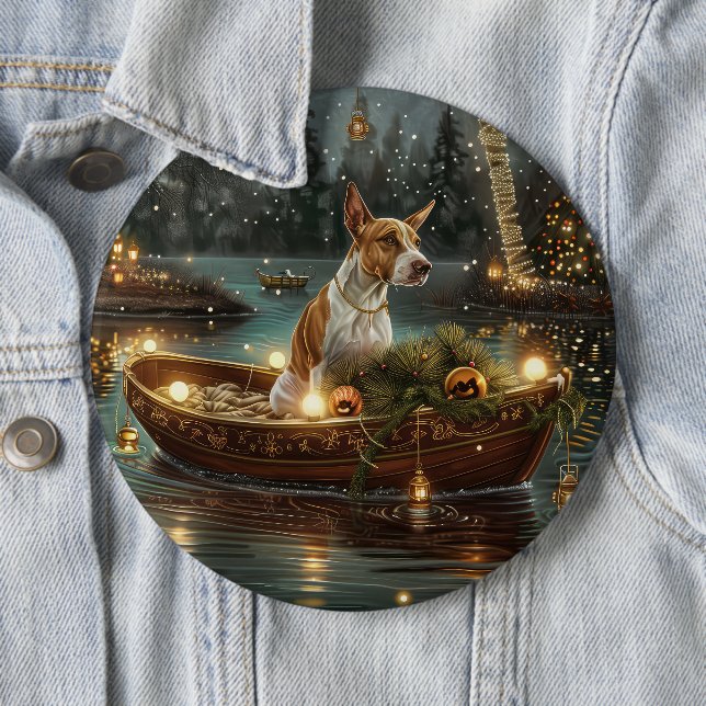 Bull Terrier Weihnachtsreise Button (Beispiel)