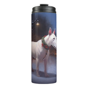 Bull Terrier Weihnachtssaison Thermosbecher
