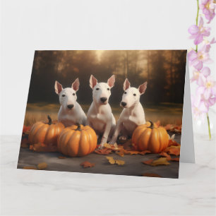 Bull Terrier Welpe Autumn Delight Pumpkin Karte