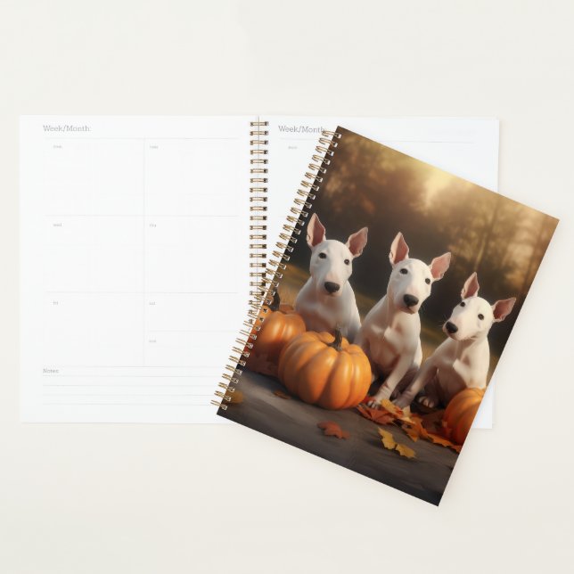 Bull Terrier Welpe Autumn Delight Pumpkin Planer (Anzeige)