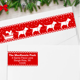 Bull Terriers Christmas Sleigh Hunde Rücksendeadre