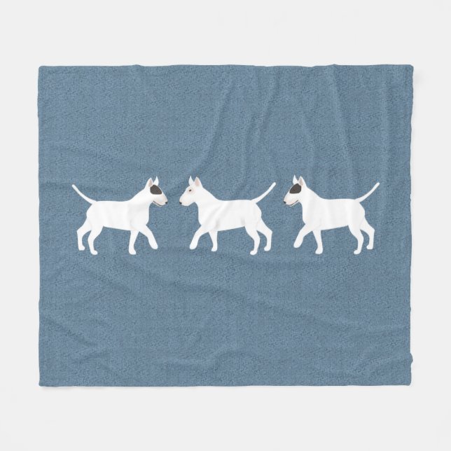 Bull Terriers Fleece Blanket (Vorderseite (Horizontal))