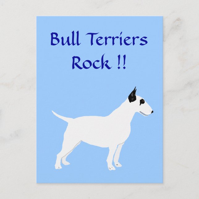 Bull Terriers Rock !! Postkarte (Vorderseite)