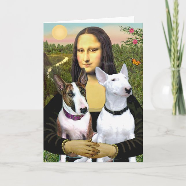 Bull Terriers (Two) - Mona Lisa Karte (Vorderseite)
