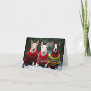 Bull Terriers Weihnachtskarte Karte