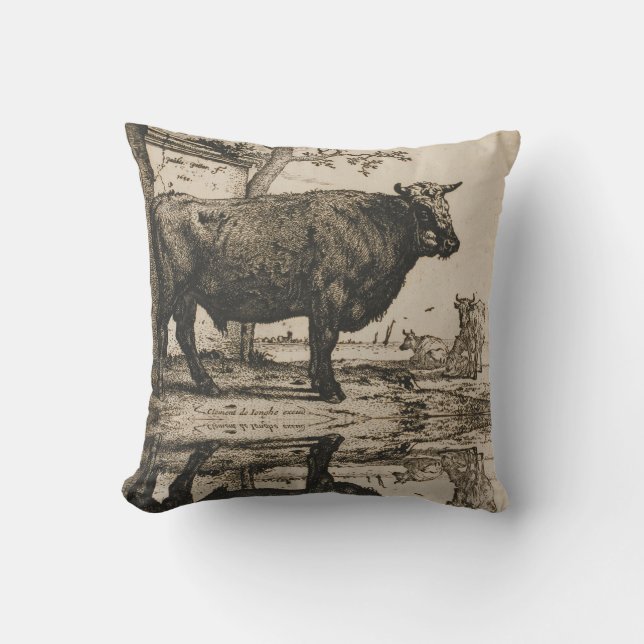 Bull Vintag Art von Paulus Potter Kissen (Vorderseite)