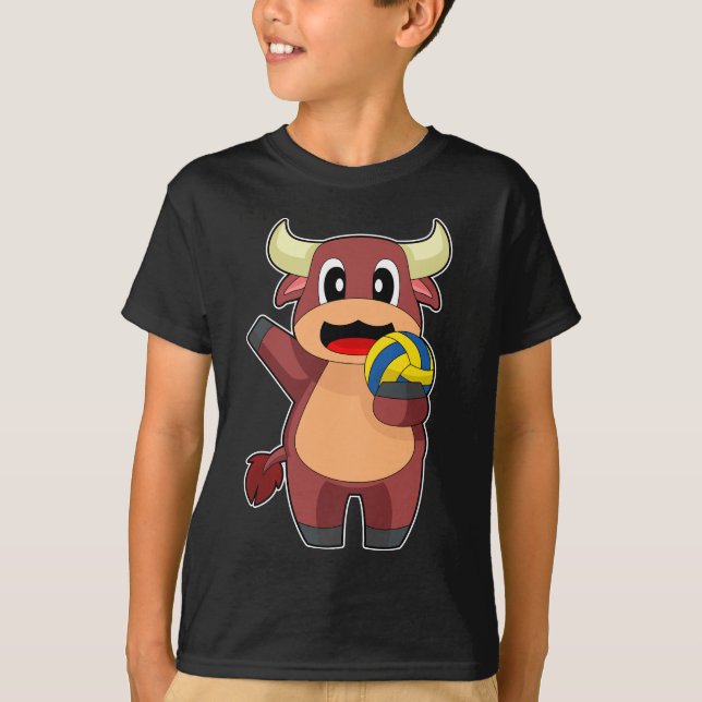Bull Volleyball-Spieler Volleyball T-Shirt (Vorderseite)