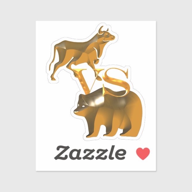 Bull vs Bear Aufkleber (Blatt)