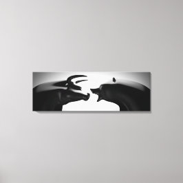 Bull vs Bear Black and White Leinwanddruck