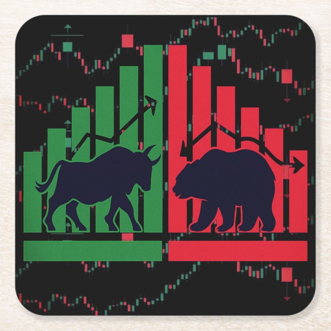 Bull vs Bear Trading Untersetzer Stock Market (Vorderseite)