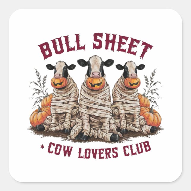 Bullblech,Kuhlieblings Club Quadratischer Aufkleber (Vorderseite)