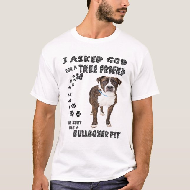 Bullboxer Pit Quote Mama Vater Kostüm, Boxer Pitbu T-Shirt (Vorderseite)