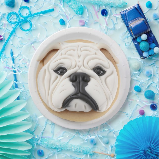 Bulldog 3D Inspiriert Pappteller (Party)