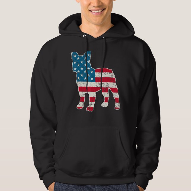 Bulldog 4. Juli Hunde Männer Amerikaner F Hoodie (Vorderseite)