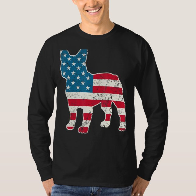 Bulldog 4. Juli Hunde Männer Amerikaner F T-Shirt (Vorderseite)