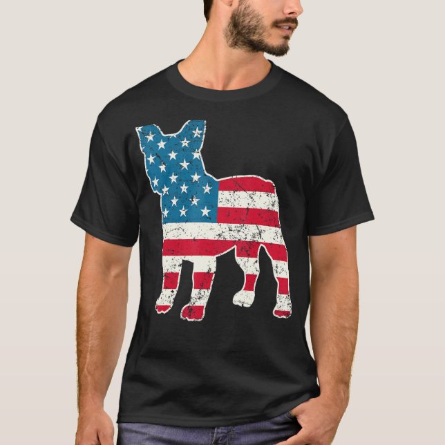 Bulldog 4. Juli Hunde Männer Amerikaner F T-Shirt (Vorderseite)