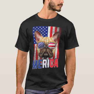 Bulldog 4. Juli Jungs Kinder Sonnenbrille Usa Welp T-Shirt