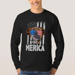 Bulldog 4. Juli Merica Männer Frauen USA F T-Shirt