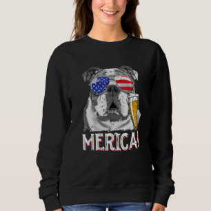 Bulldog 4. Juli Merica Männer Frauen USA Sweatshirt