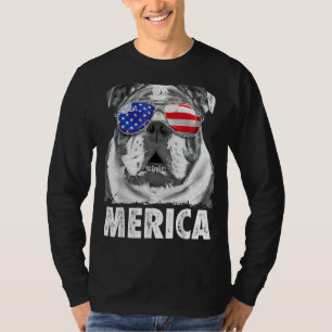 Bulldog 4. Juli Merica Männer Frauen USA T-Shirt