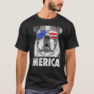 Bulldog 4. Juli Merica Men Usa Flagge T-Shirt