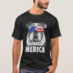 Bulldog 4. Juli Merica Men Usa Flagge T-Shirt