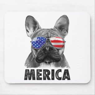 Bulldog 4. Juli Shirts Merica Männer Frauen Mousepad