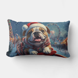 Bulldog Achterbahn Weihnachten Lendenkissen