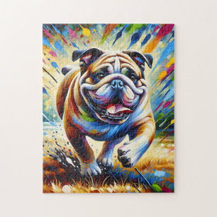 Bulldog Acryl Kunst Hundeporträt Druck Hunde Liebh