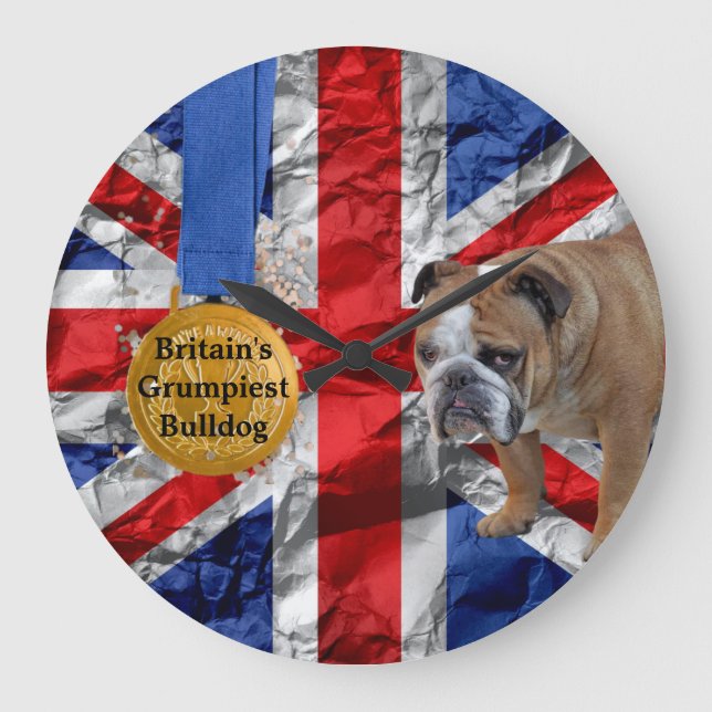 Bulldog-Acrylic-Wall-Uhr   Große Wanduhr (Vorderseite)