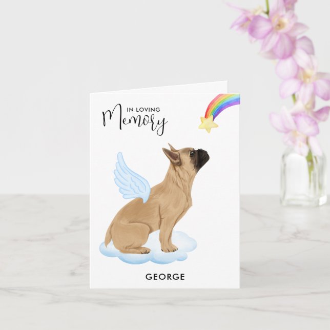 Bulldog Angel Dog Loss Beileid Karte (Orchidee)