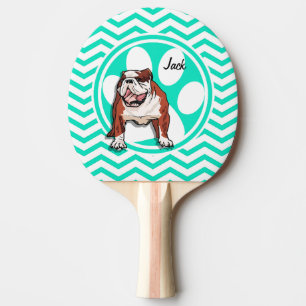 Bulldog; Aqua Green Zickzack Tischtennis Schläger