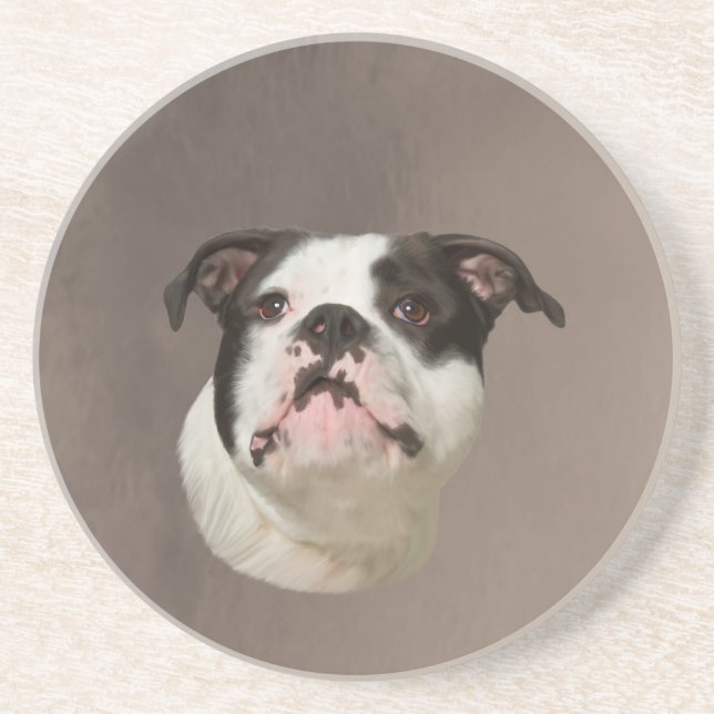 Bulldog Aquarellmalerei Getränkeuntersetzer (Vorne)