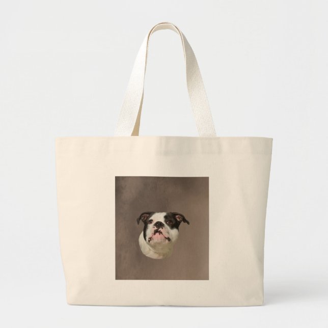 Bulldog Aquarellmalerei Jumbo Stoffbeutel (Vorne)