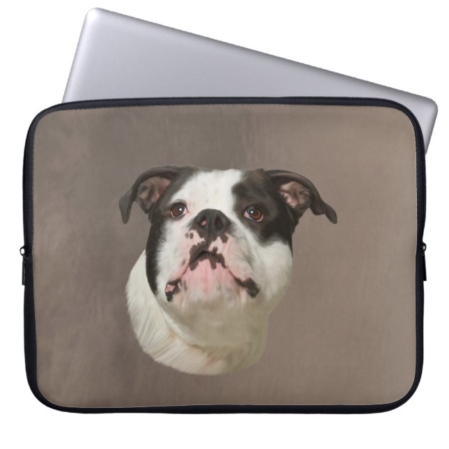 Bulldog Aquarellmalerei Laptopschutzhülle (Vorderseite)