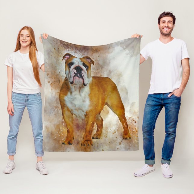 Bulldog Art English Bulldog Liebhaber Fleecedecke (Beispiel)