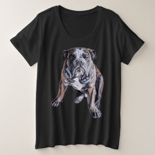 Bulldog Art Shirt Women's Plus Sizes Bulldog Shirt