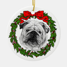 Bulldog Art von Glenda S. Harlan Keramik Ornament