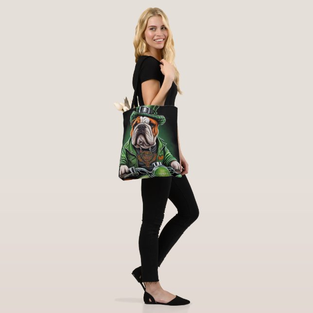 Bulldog Autofahrrad St. Patrick's Day Tasche (Am Model)