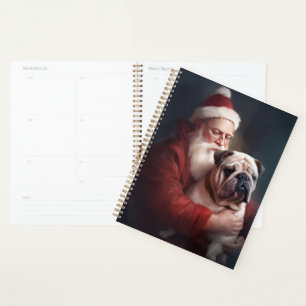 Bulldog avec Noël Festif du Père Noël