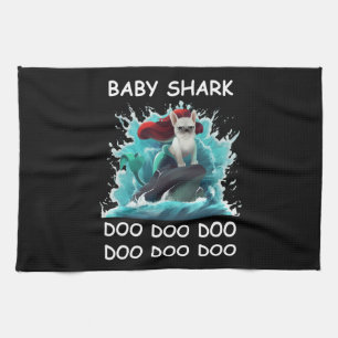 Bulldog Baby Shark Doo Doo Doo Geschirrtuch