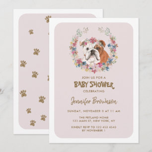 Bulldog-Babydusche Einladung