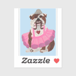 Bulldog-Ballerina Aufkleber