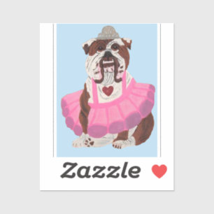Bulldog-Ballerina Aufkleber