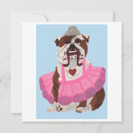 Bulldog Ballerina Dankeskarte