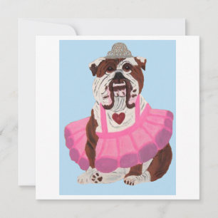 Bulldog Ballerina Dankeskarte