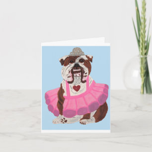 Bulldog Ballerina Feiertagskarte