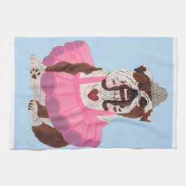 Bulldog-Ballerina Geschirrtuch