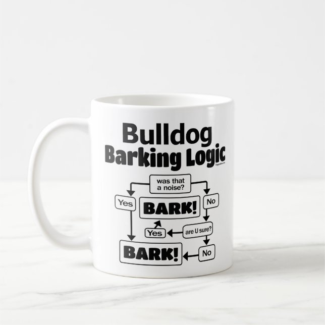 Bulldog-Barklogik Kaffeetasse (Links)